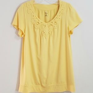 Style & Co. Knit Top, Yellow, Sz M